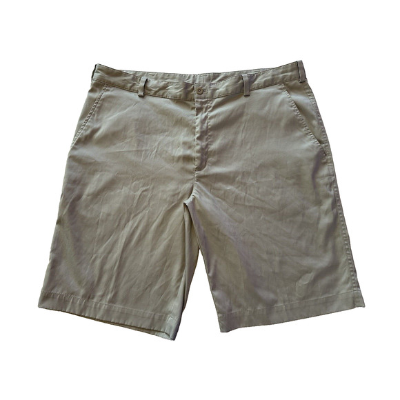 Nike Golf Dri Fit Khaki/Tan Shorts, Size 38x11 Flat Front Chinos - Picture 1 of 9